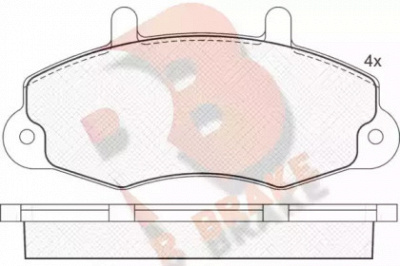 R BRAKE rb0896 -  Комплект тормозных колодок, дисковый тормоз